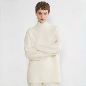 Aritzia The Group Kerez 100% Merino Wool Turtleneck Sweater Ivory Size M